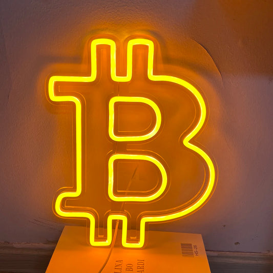 Bitcoin LED Wanddeko